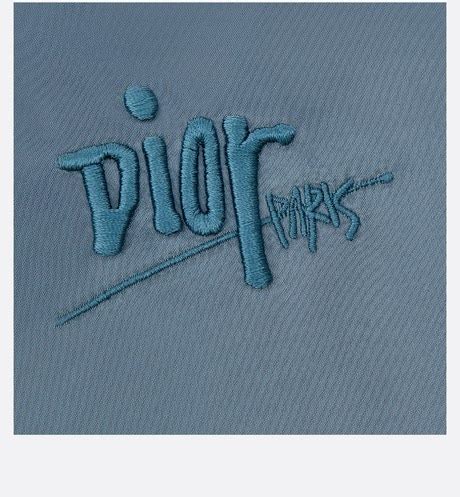 DIOR AND SHAWN Bomber Jacket Light Blue Technical Satin Twill